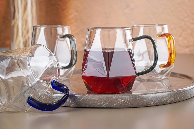 4er Bunte Glastassen